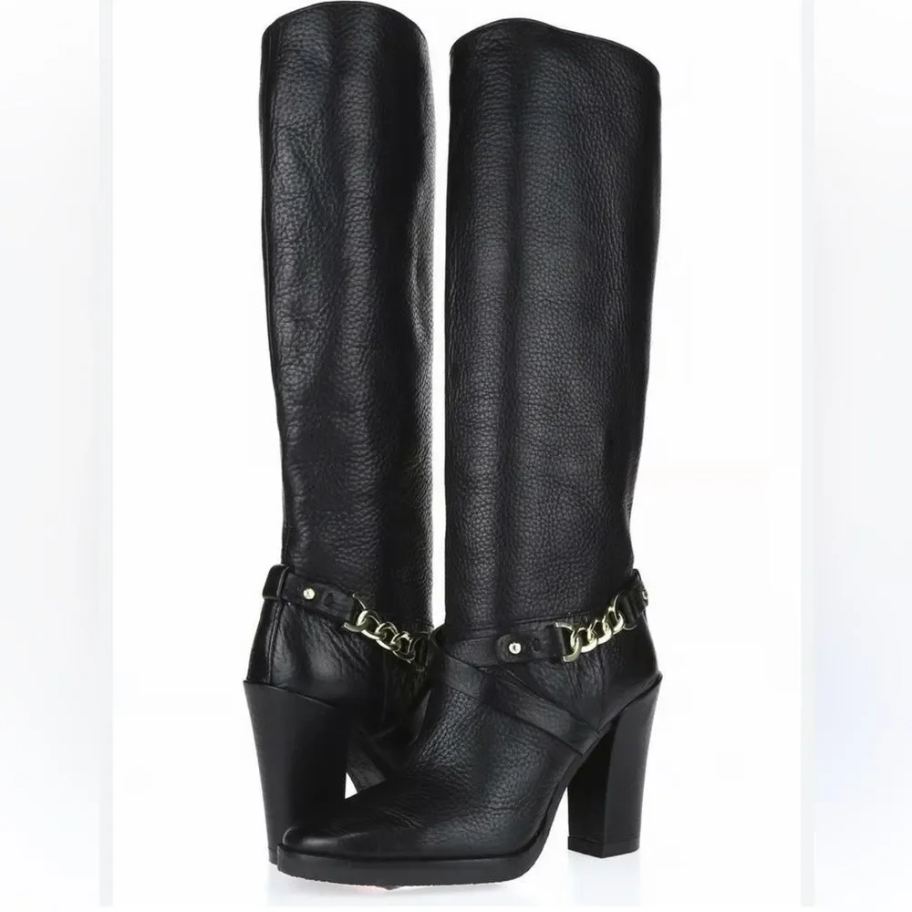 Kate Spade Montreal Black Leather Chain Link Tall 4